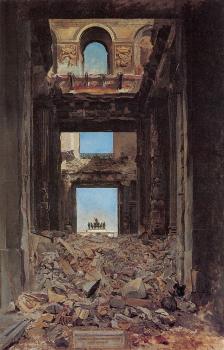 讓 路易 歐內斯特 梅索尼爾 The Ruins of the Tuileries Palace after the Commune